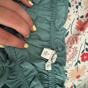 Teal Ruffled Top